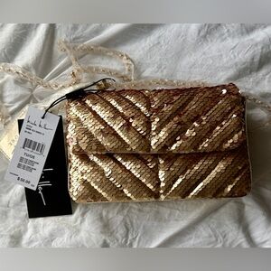 Nicole Miller Gold Sequin Evening Bag NEW w/Tags